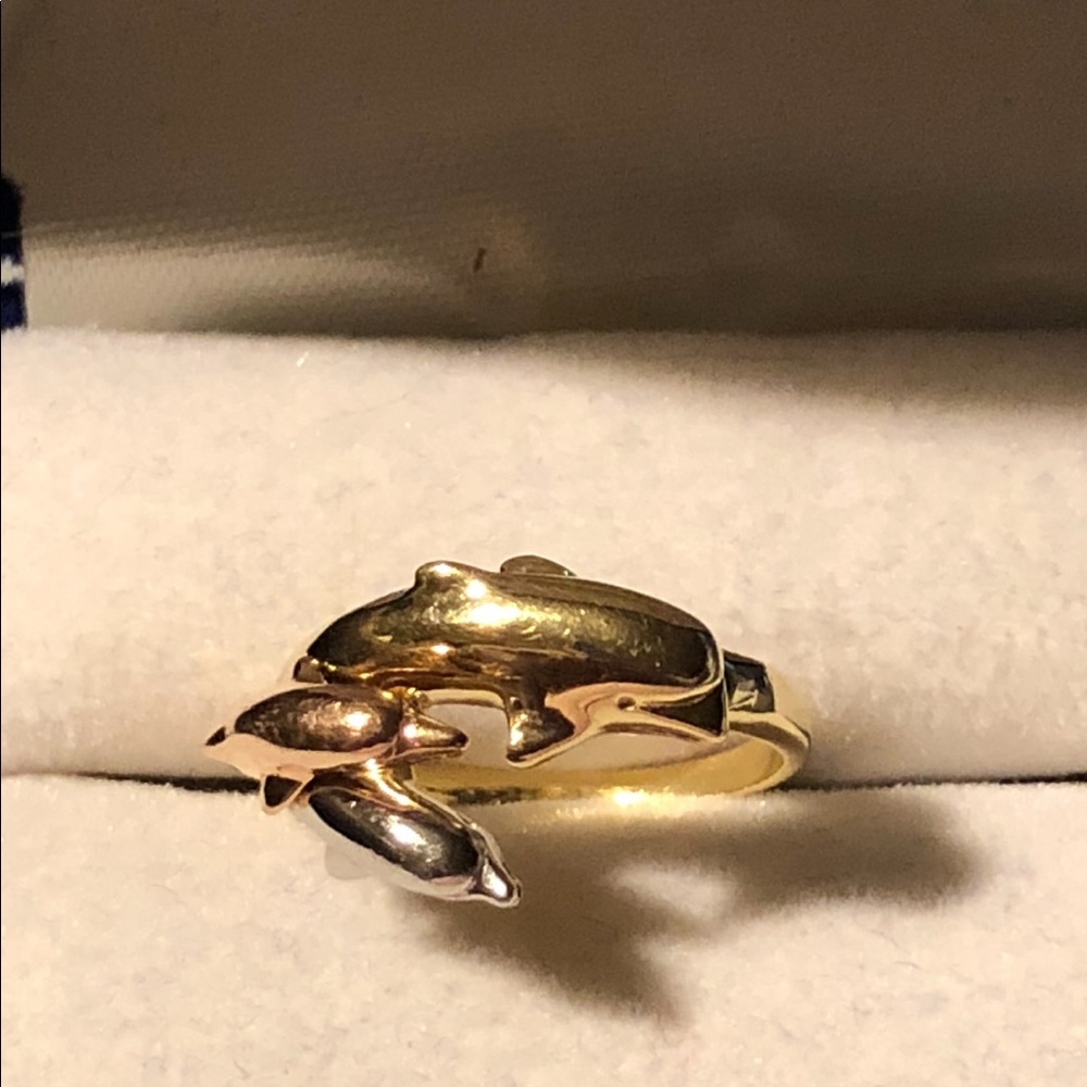 14K Gold dolphin ring